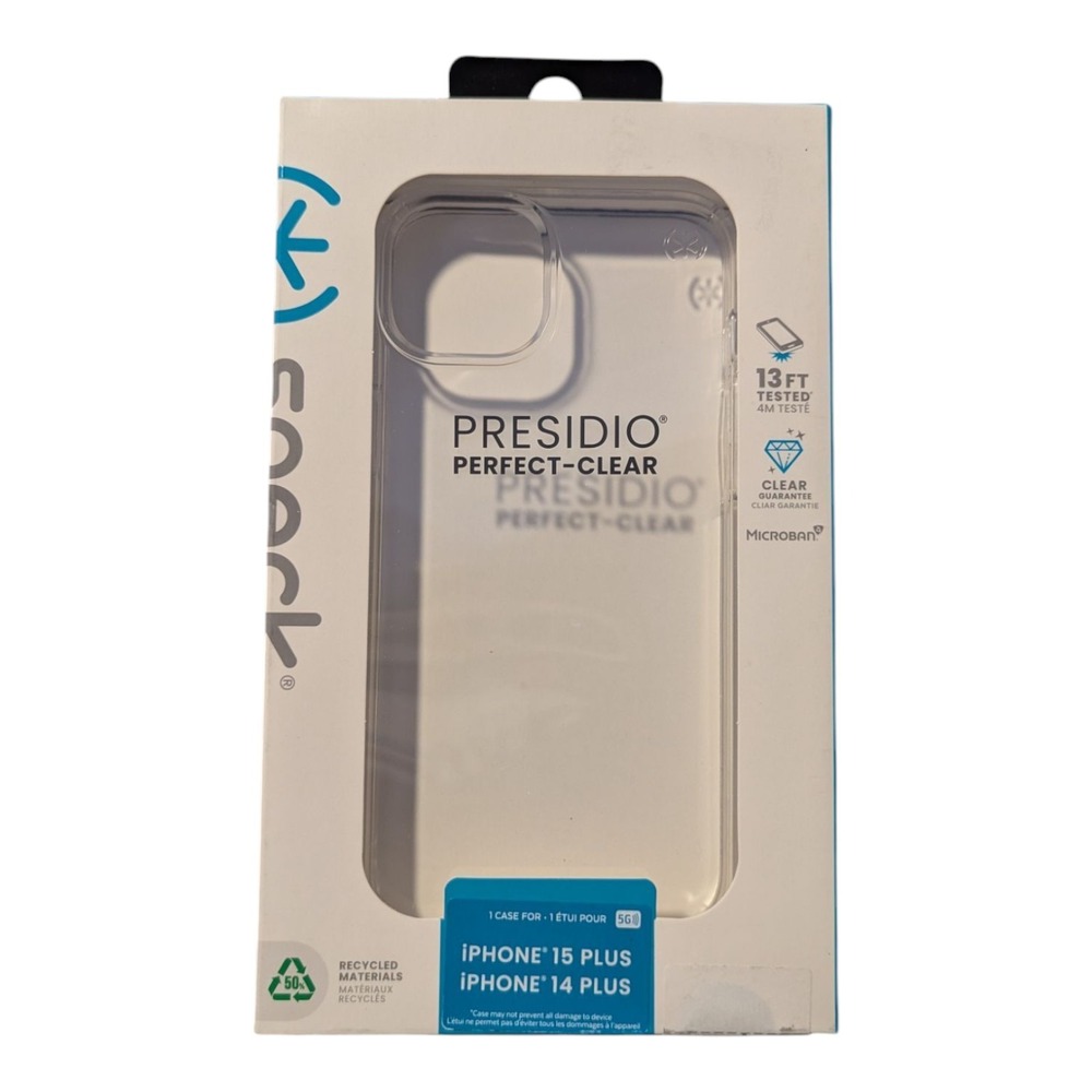 H9.‎ Speck Presidio Perfect-Clear Case for iPhone 15 Plus / 14 Plus